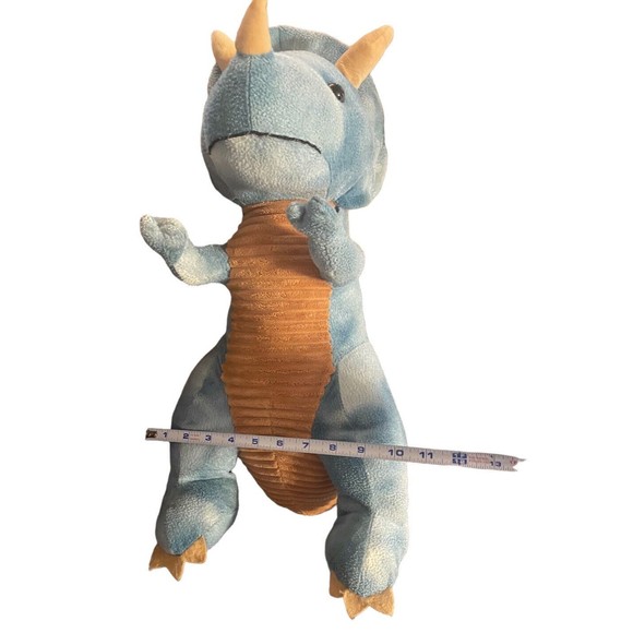 HugFun Plush Variegated Blue Triceratops Dinosaur 20” Large Stuffed Animal Toy - Picture 5 of 6